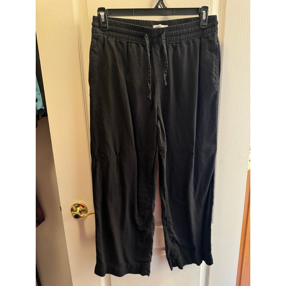 Sonoma Black Linen Blend Straight Leg Pants Size M
